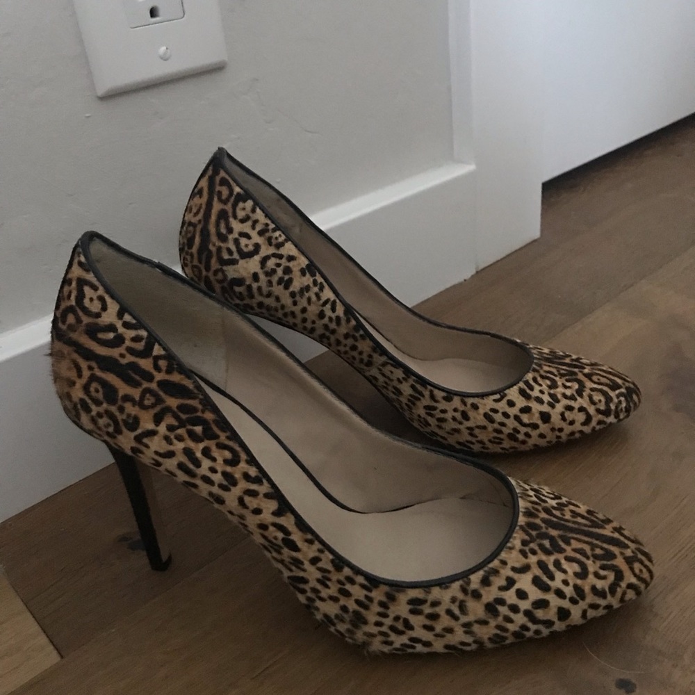 Charles David Animal Print Fur Heels